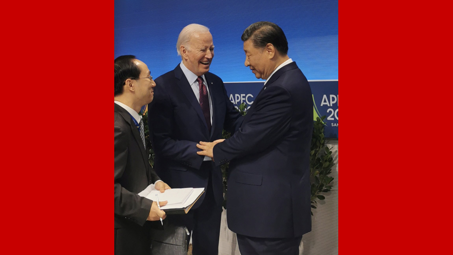 APEC會議結束時，拜登總統與習主席話別